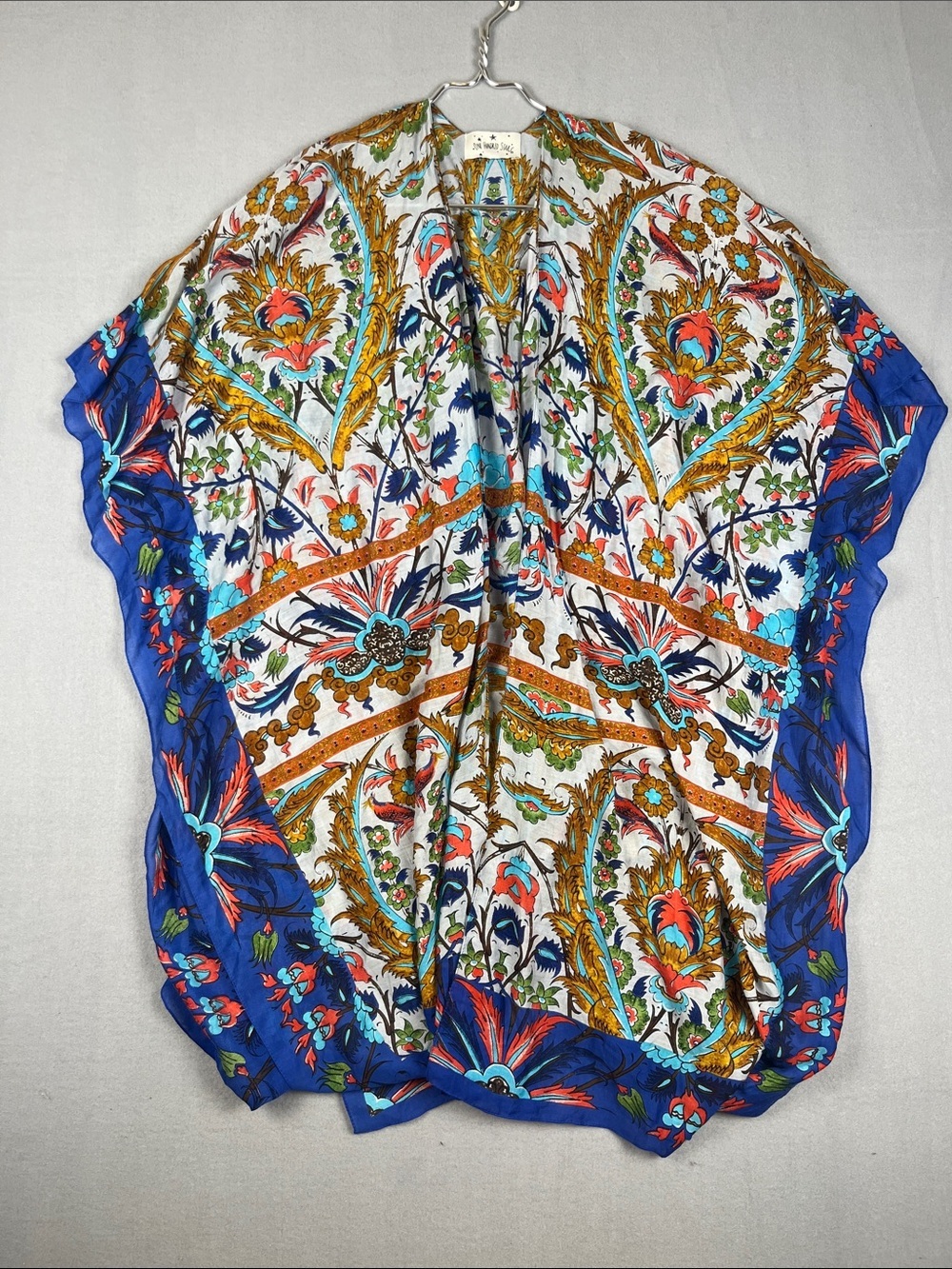 One Hundred Stars Boho Floral Kimono Wrap - Blue Multi
One Size